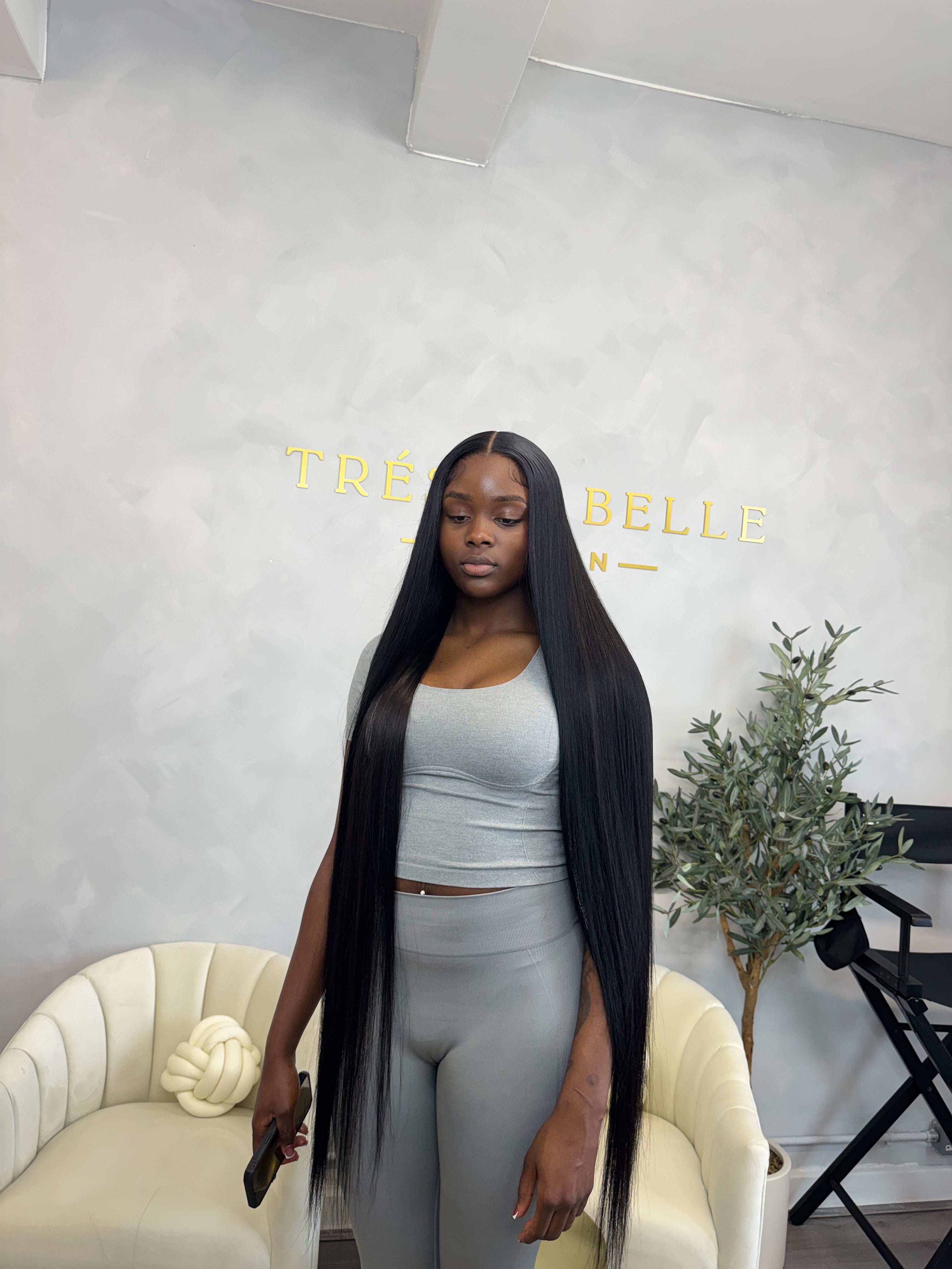 Barbie 40” Jet black Buss down glueless Wig