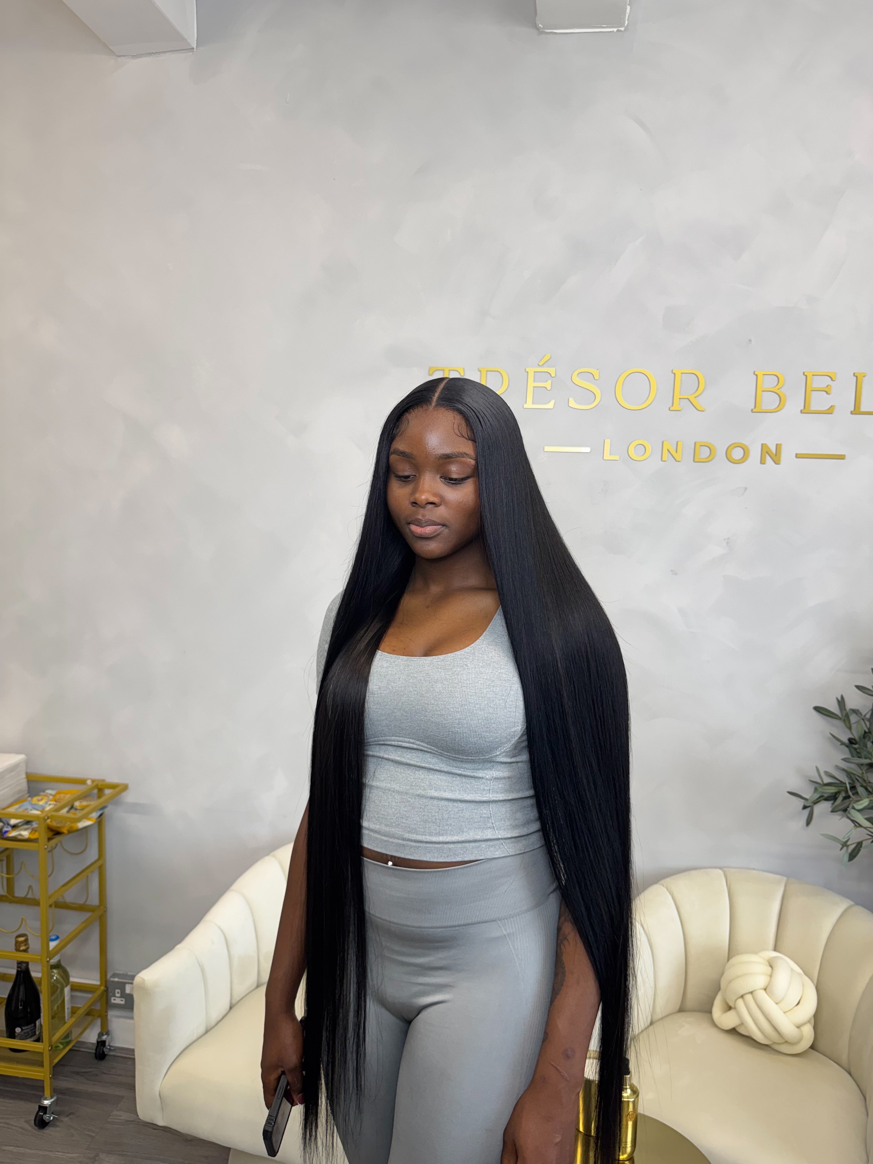 Barbie 40” Jet black Buss down glueless Wig