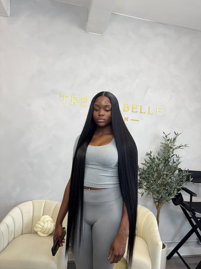 Barbie 40” Jet black Buss down glueless Wig
