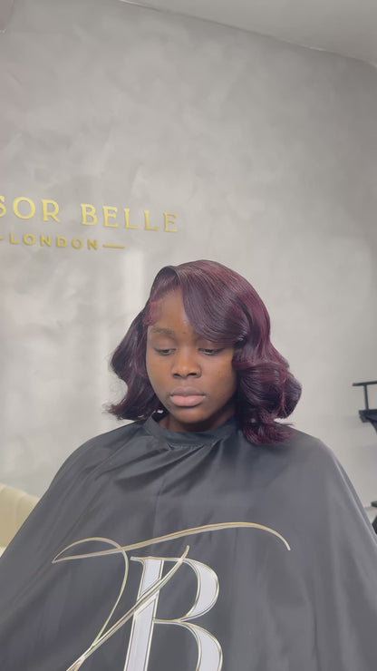The Ines 6x6 Glueless burgundy short wig